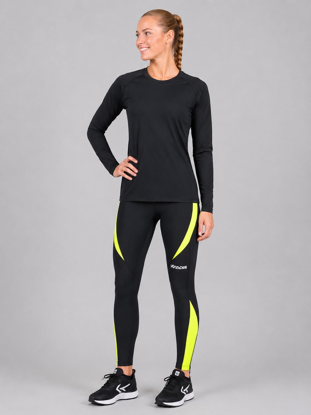 Women's running pants Tight Lang Pro black neon